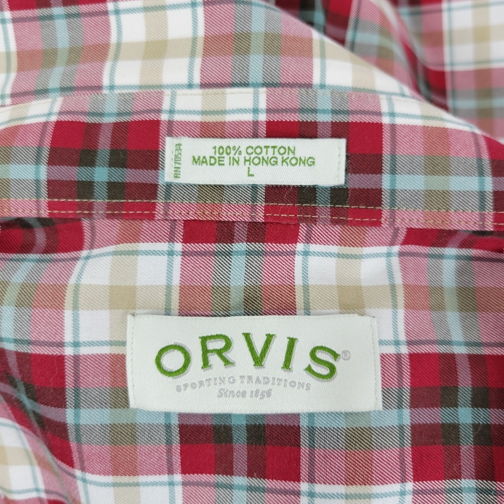 Orvis Mens Size large plaid long sleeve button front shirt - Picture 4 of 4